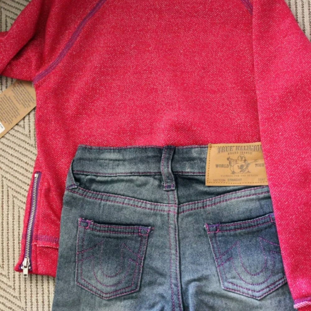 True Religion Fuschia 2 piece outfit - Picture 3 of 5